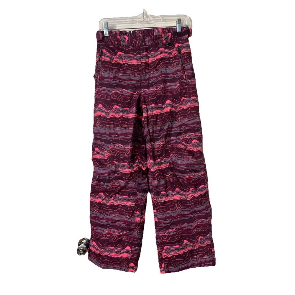 L.L. Bean girls size 12 purple printed snow pants 291574‎